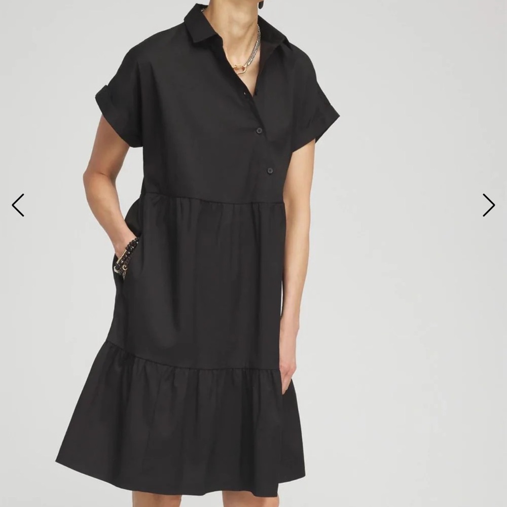 Chico’s Poplin Diagonal Button Front Dress- 12 - Picture 2 of 7